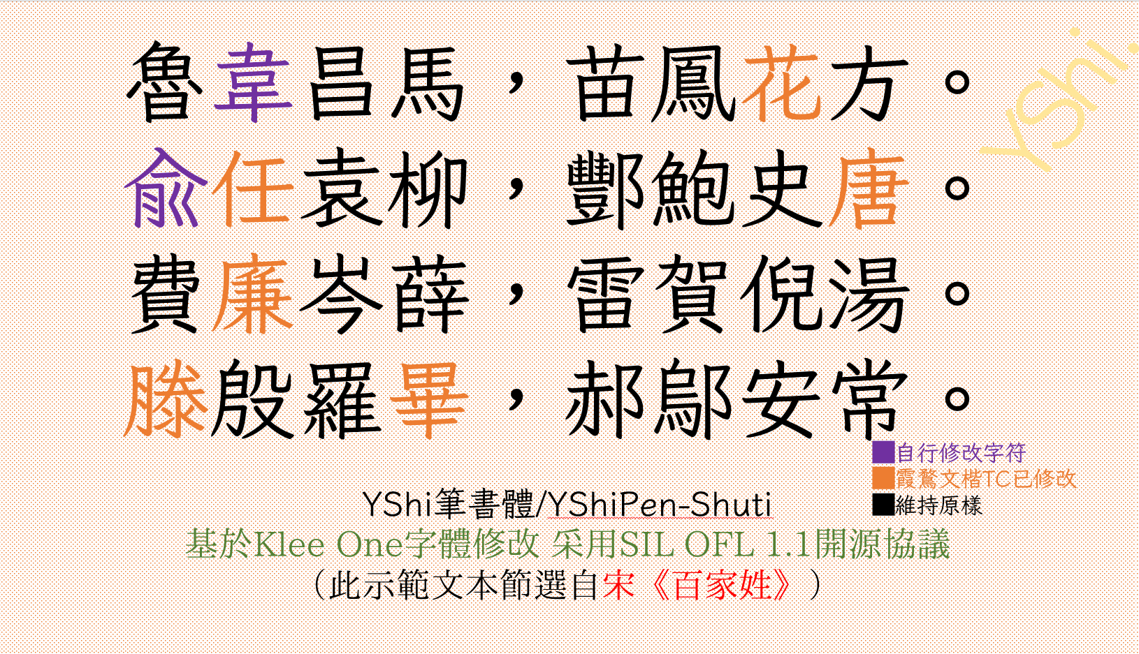 图片[1]COOY全球资源网-软件资源-干货分享-知识求知YShi新筆書：Klee one字体及其衍生的霞鹜文楷系列字体进行改做COOY全球资源网-软件资源-干货分享-知识求知COOY全球资源网